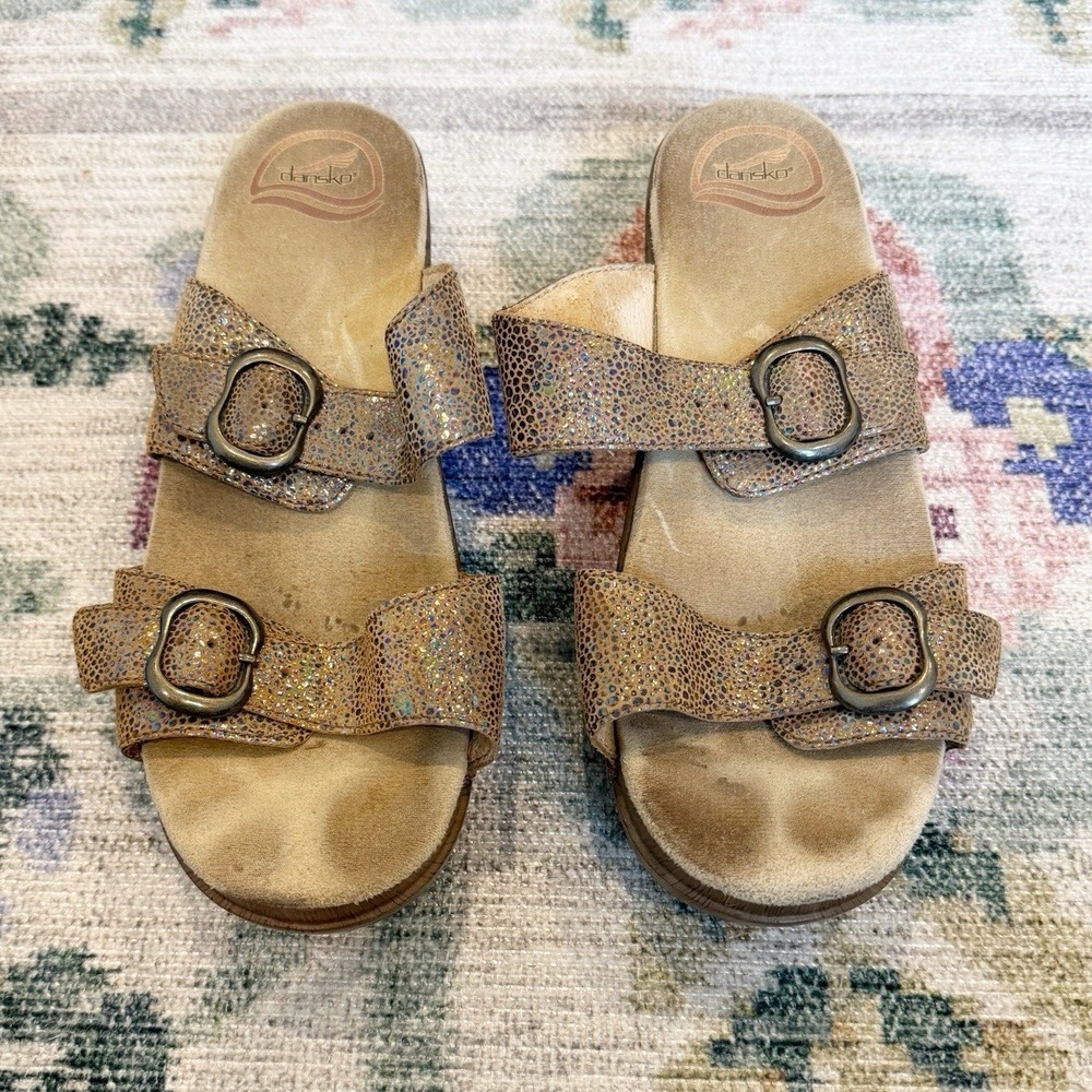Dansko Womens Double Buckle Slip On Sandals 39 US 8.5/9 Casual Comfort Beachy